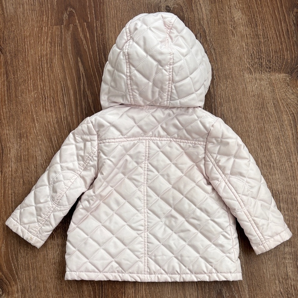 Burberry Kids Light Pink Quilted Puffer Coat - Picture 4 of 6